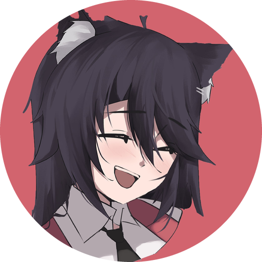 Koneko, the site mascot, laughing